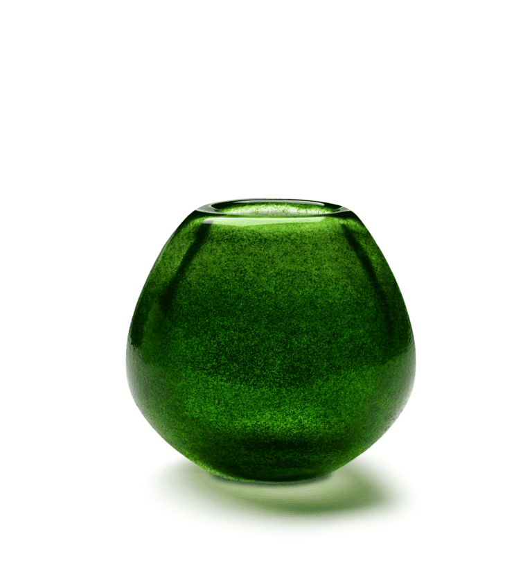 Bohemian Glass, green sprinkled Whenobjectswork
